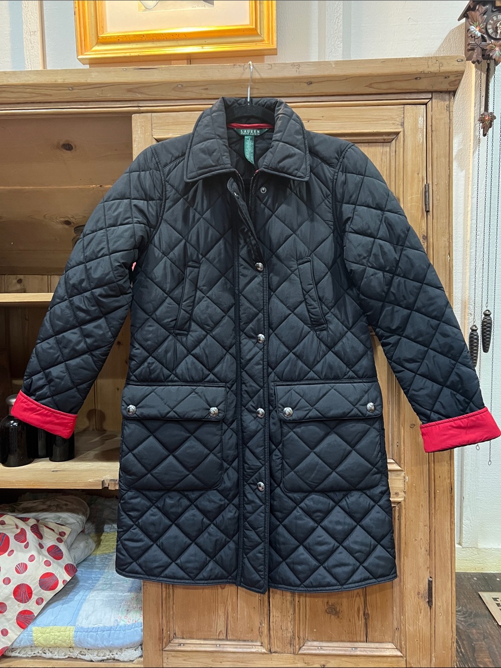 Lauren Ralph Lauren Black Quilted Long Puffer Jacket